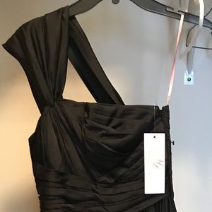 Full Length Silk Black Bridesmaid Dress